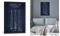 iCanvas  Baseball Bat Navy Blue Patent Blueprint by Aged Pixel Wrapped Canvas Print Collection